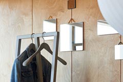 HAY-Loop Stand Hall Grey Soft Coat Hanger Grey Ruban Mirror