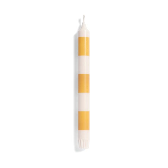 541145 Stripe Candle Yellow And White