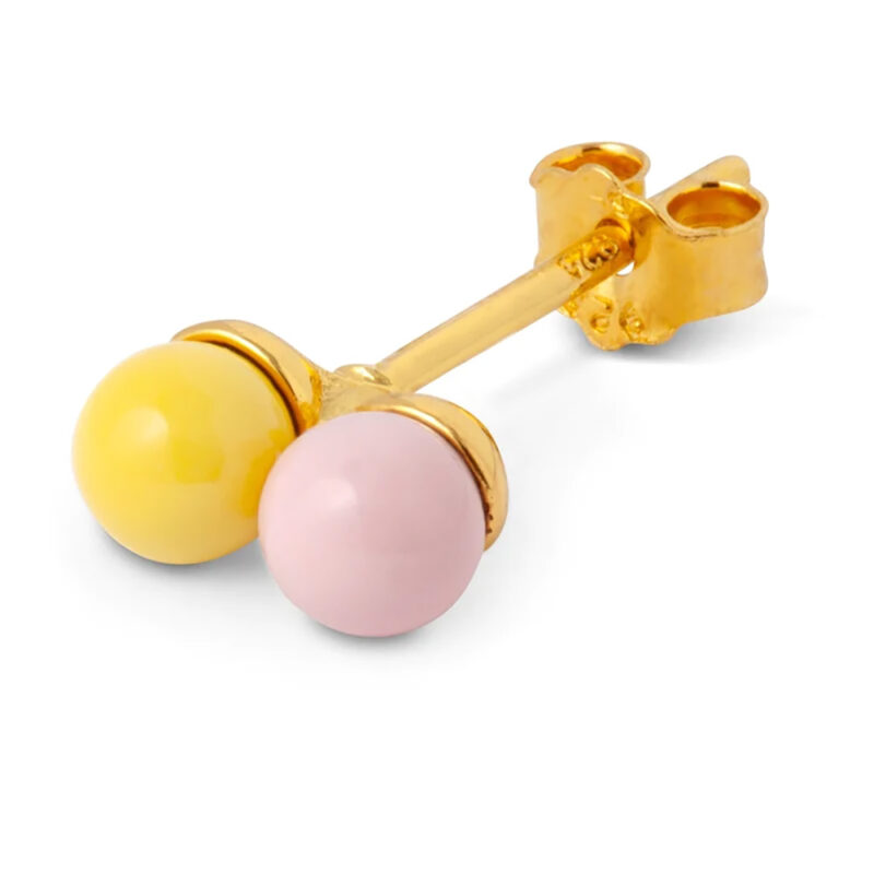 Double Color Ball 1 Pcs Ear Stud 1 Pcs Lulu1254 Light Pink Yellow 800x