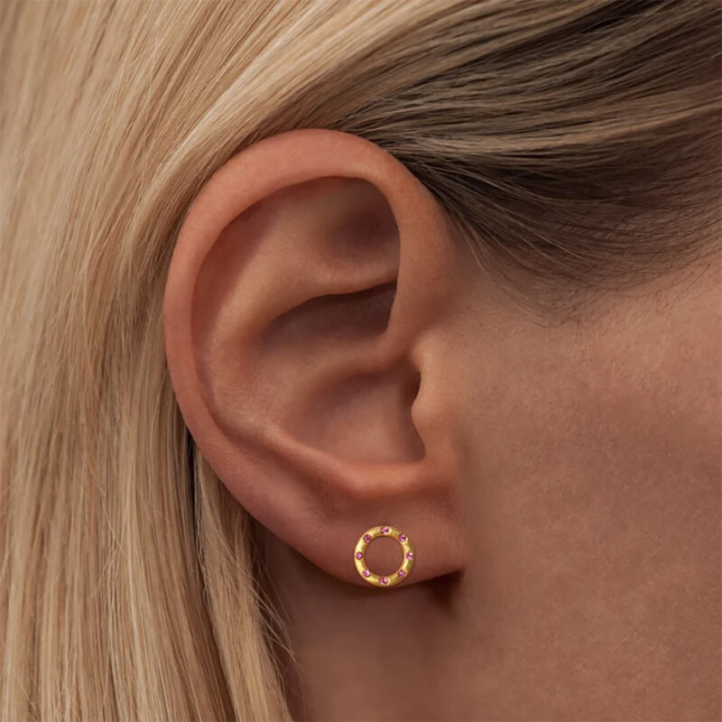 Omg 1 Pcs Gold Plated Ear Stud 1 Pcs Lulu1359 Pink 1 800x