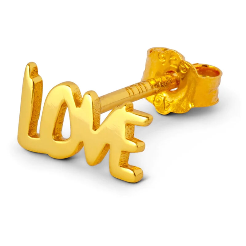 Word Love 1 Pcs Ear Stud 1 Pcs Lulu1397 Gold 800x
